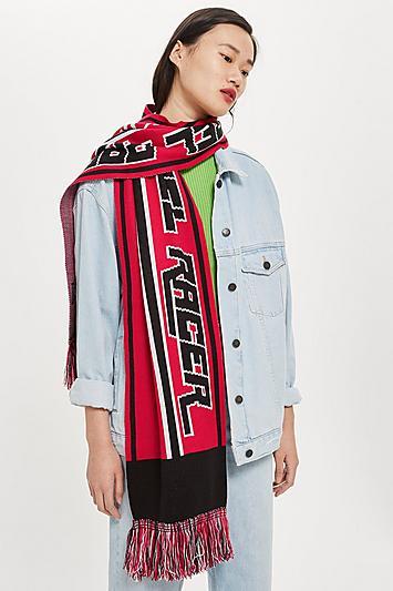 Topshop Rebel Racer Slogan Scarf