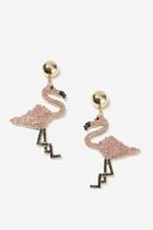 Topshop Rhinestone Flamingo Drop Earrings