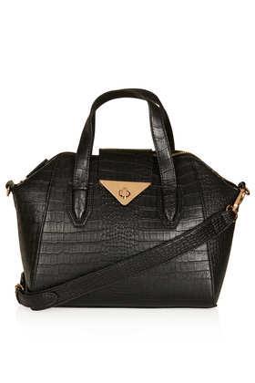Topshop Croc Mini Turn-lock Bag