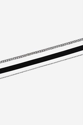Topshop *velvet Chain Crystal Choker
