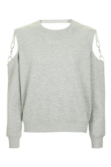 Topshop Topshop Reclaim Cold Shoulder Trim Sweat