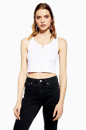 Topshop Tall Waffle Notch Top