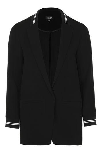 Topshop Sporty Striped Boyfriend Blazer