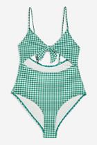 Topshop Green Gingham One Piece