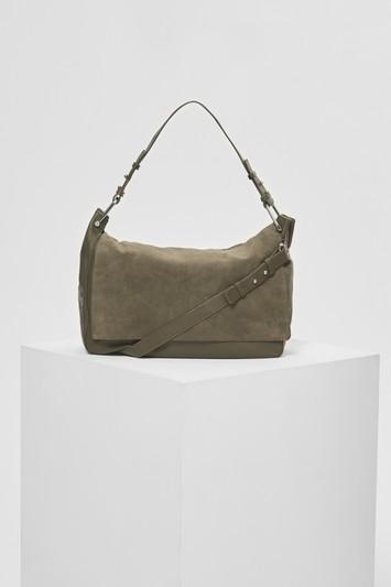 Topshop Leather Suede Flap Hobo Bag