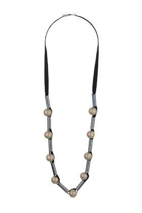 Topshop Long Pearl Tube Rope Necklace