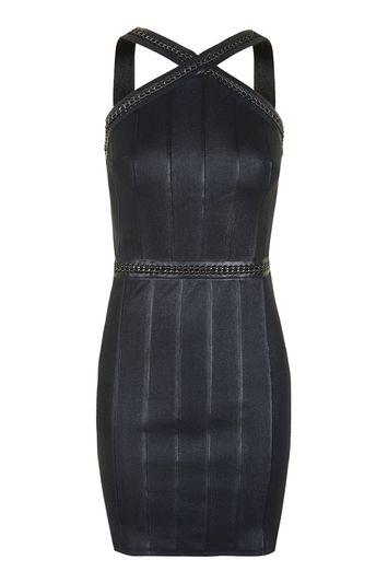 Topshop Hardware Strap Bandage Dress