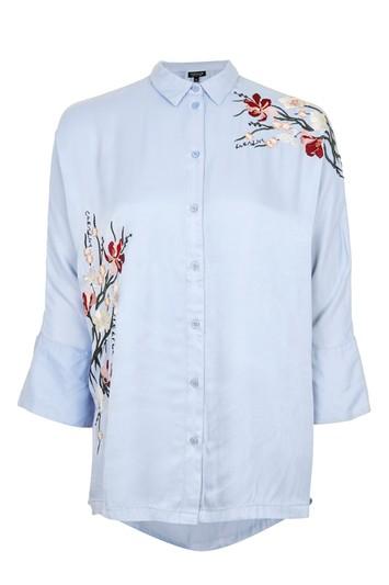 Topshop Tokyo Fusion Embroidered Shirt