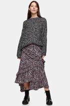 Topshop Multi Floral Meadow Ruffle Midi Skirt