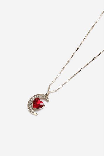 Topshop *moon And Heart Ditsy Necklace