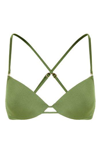 Topshop Slinky Ring Plunge Bikini Top