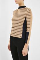 Topshop Stripe Panelled Knitted Jumper By Boutique