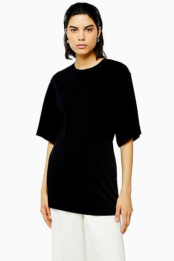*black Darted T-shirt By Topshop Boutique