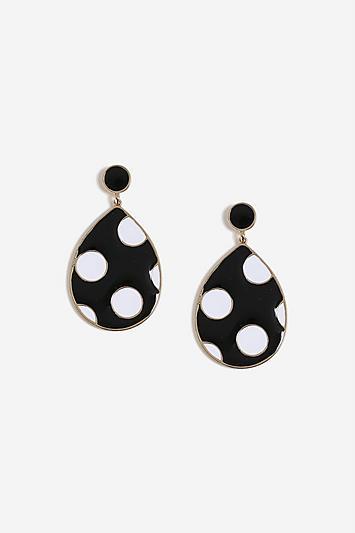 Topshop Polka Dot Enamel Shape Drop Earrings