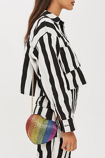Topshop Rainbow Heart Cross Body Bag