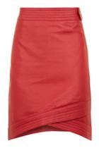 Topshop Wrap Leather Mini Skirt