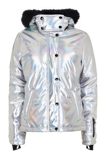 Topshop *holographic Ski Jacket By Topshop Sno
