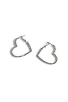 Topshop Crystal Heart Hoop Earrings