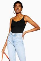Topshop Black Lace Trim Cami