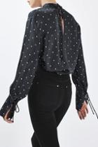 Topshop Polka Funnel Blouse By Boutique