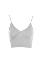 Topshop Ribbed Wrap Crop Top