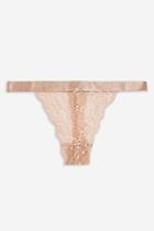 Topshop Nude Lace Mini Knickers
