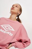 Topshop Pink Logo Sweatshirt By Umbro