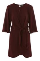 Topshop Tall Knot Front Wrap Dress