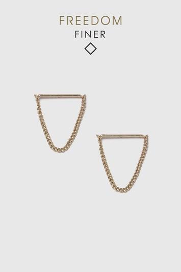 Topshop Fine Bar Earring With Chain