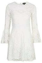 Topshop Fluted Sleeve Lace Dress