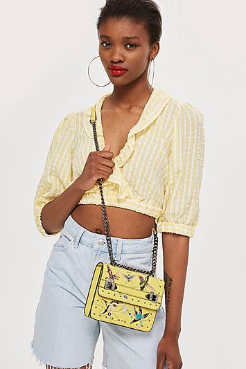 Topshop Bird Embroidered Cross Body Bag
