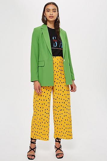 Topshop Spot Print Plisse Culottes