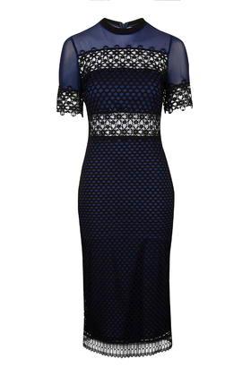 Topshop Geo Mesh Lace Midi Dress
