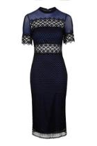 Topshop Geo Mesh Lace Midi Dress