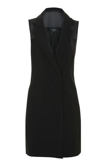 Topshop Sheer Sleeveless Blazer Dress
