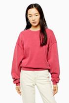 Topshop Pink Stone Wash Sweatshirt
