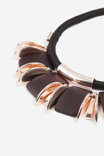 Topshop Curved Wood Collar Necklace