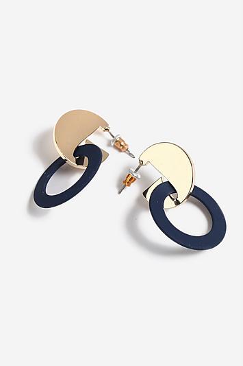 Topshop *coated Disc Drop Earrings