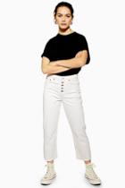 Topshop Petite White Straight Jeans