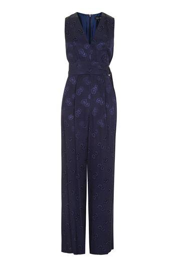 Topshop Soft Belted Jacquard Jumpsuit