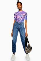 Topshop Mid Blue Cuffed Jogger Jeans