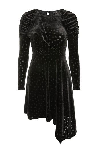 Topshop Burnout Spot Velvet Skater Dress