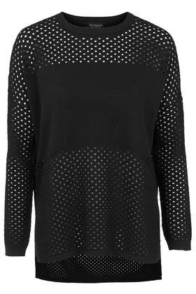 Topshop Pointelle Panelled Top