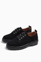 Topshop *wide Fit Furnace Leather Black Lace Up Shoes