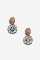 Topshop Bead And Rhinestone Flower Earrings