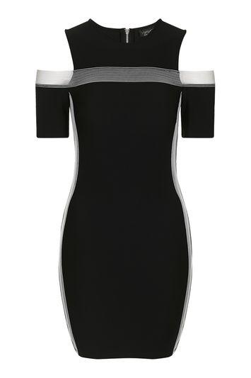 Topshop Sporty Elastic Cold Shoulder Mini Dress