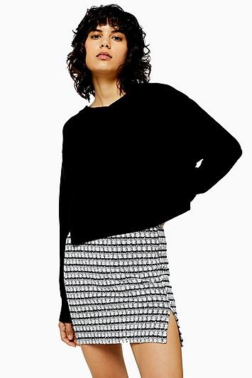 Topshop Bonded Boxy V Neck Jumper