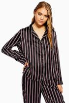 Topshop Black Satin Stripe Pyjama Shirt