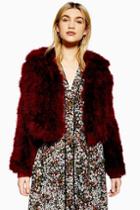 Topshop Tall Cropped Marabou Jacket