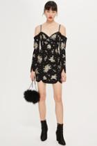 Topshop Jewel Cluster Bardot Dress